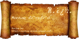 Montag Árpád névjegykártya