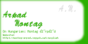 arpad montag business card